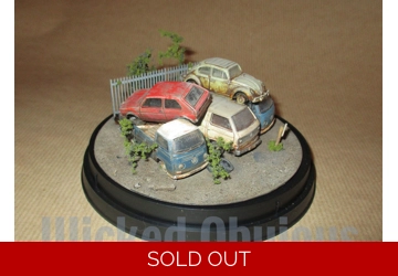 Scrapyard Scene No. 7 - Hand-made Vintage Volkswagen Diorama in 1/76 Scale